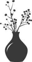 AI generated Silhouette Scandinavian Unique Vase black color only vector