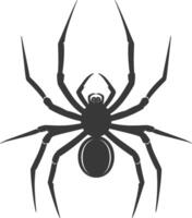 AI generated Silhouette spider animal black color only vector