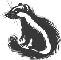 AI generated Silhouette skunk animal black color only vector