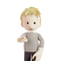 Man Pointing Forward On Camera 3d Character png