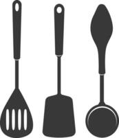 AI generated Silhouette Spatula Cooking Tool black color only vector