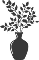 AI generated Silhouette Scandinavian Unique Vase black color only vector