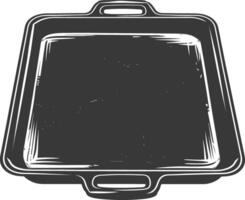 AI generated Silhouette Sheet Pan Cooking Tool black color only vector