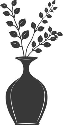 AI generated Silhouette Scandinavian Unique Vase black color only