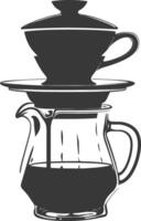 AI generated silhouette Vietnam drip coffee ready to drink black color only vector