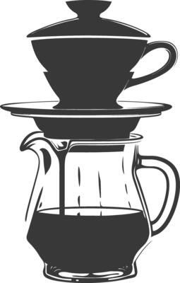 AI generated silhouette Vietnam drip coffee ready to drink black color only