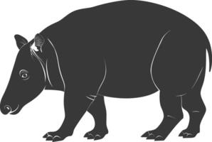 ai generado silueta tapir animal negro color solamente vector