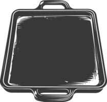 AI generated Silhouette Sheet Pan Cooking Tool black color only vector