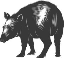 ai generado silueta tapir animal negro color solamente vector