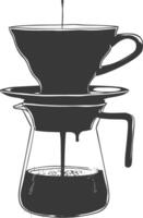 AI generated silhouette Vietnam drip coffee ready to drink black color only vector