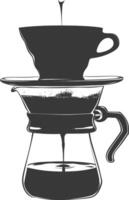 AI generated silhouette Vietnam drip coffee ready to drink black color only vector