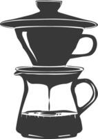 AI generated silhouette Vietnam drip coffee ready to drink black color only vector