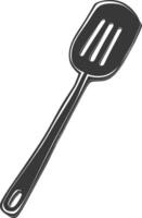 AI generated Silhouette Spatula Cooking Tool black color only vector