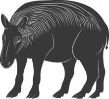 AI generated Silhouette tapir animal black color only vector