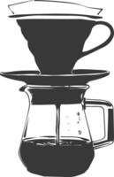 AI generated silhouette Vietnam drip coffee ready to drink black color only vector