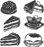 ai generado silueta tortas mexicano comida negro color solamente vector