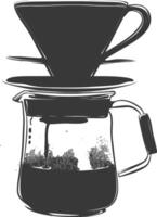 AI generated silhouette Vietnam drip coffee ready to drink black color only vector