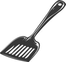 AI generated Silhouette Spatula Cooking Tool black color only vector