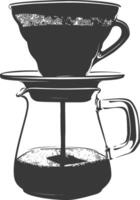 AI generated silhouette Vietnam drip coffee ready to drink black color only vector