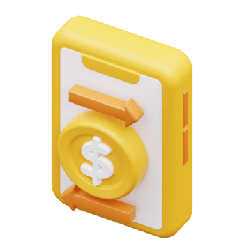 3d ilustração Móvel dinheiro transferir png