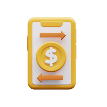 3d ilustração Móvel dinheiro transferir png