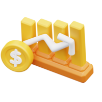3d ilustração dinheiro gráfico Aumentar png