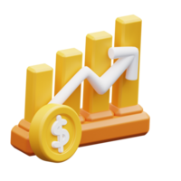 3d illustration money graph rising png