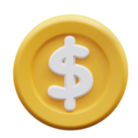 3d illustrazione dollaro moneta png