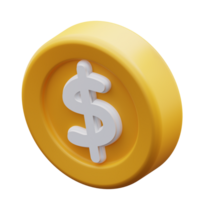 3d illustration dollar coin png