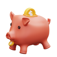 3d illustration piggy bank png