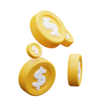 3d illustration coin flow png