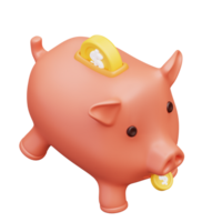 3d illustration piggy bank png