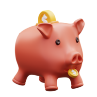 3d illustration piggy bank png