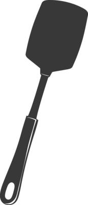 AI generated Silhouette Spatula Cooking Tool black color only