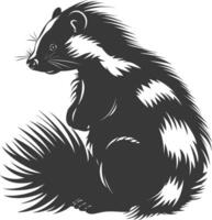 AI generated Silhouette skunk animal black color only vector