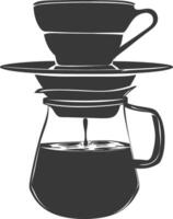 AI generated silhouette Vietnam drip coffee ready to drink black color only vector