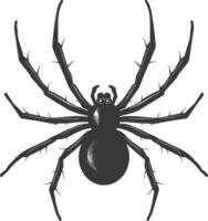 AI generated Silhouette spider animal black color only vector