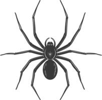 AI generated Silhouette spider animal black color only vector