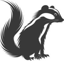 AI generated Silhouette skunk animal black color only vector