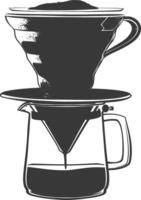 AI generated silhouette Vietnam drip coffee ready to drink black color only vector