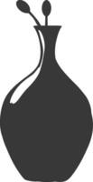 AI generated Silhouette Scandinavian Unique Vase black color only vector