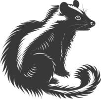 AI generated Silhouette skunk animal black color only vector