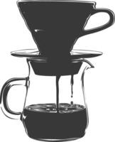 AI generated silhouette Vietnam drip coffee ready to drink black color only vector