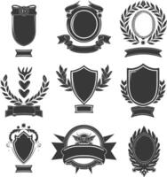 AI generated Silhouette Vintage retro vector badges and labels black color only