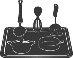 AI generated Silhouette Sheet Pan Cooking Tool black color only vector