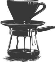 AI generated silhouette Vietnam drip coffee ready to drink black color only vector