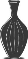 AI generated Silhouette Scandinavian Unique Vase black color only vector