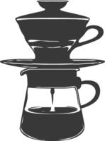 AI generated silhouette Vietnam drip coffee ready to drink black color only vector