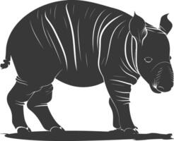 ai generado silueta tapir animal negro color solamente vector