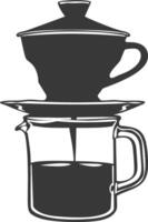 AI generated silhouette Vietnam drip coffee ready to drink black color only vector